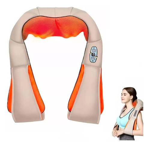 Imagen 3 de 8 de Masajeador Cervical 8 Rodillos Y Calor Relajante Anti Stress