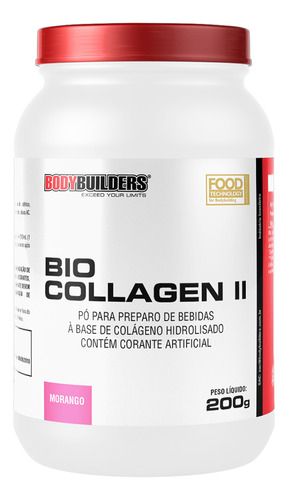 Bio Collagen Li 200g Morango - Bodybuilders