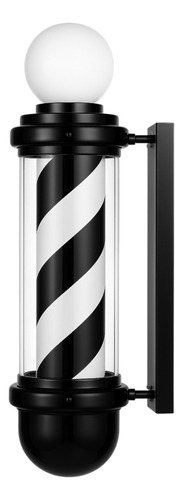 Poste De Barberia Clasicos Negro Con Blanco Grande Gordo