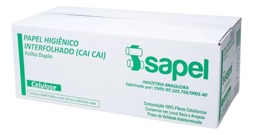 Papel Higienico Interfolhado Cai Cai F/ Dupla C/8000f Isapel