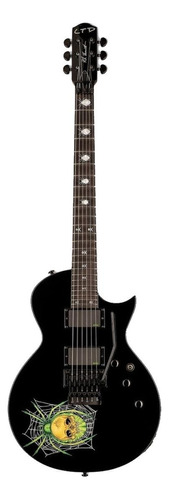 Guitarra elétrica ESP Signature Series KH-3 Spider de  amieiro 2021 black with spider graphic com diapasão de pau-rosa