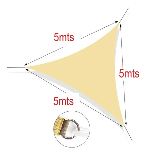 Imagen 1 de 1 de Toldo Vela Impermeable Plegable 5x5x5mt Triangulo