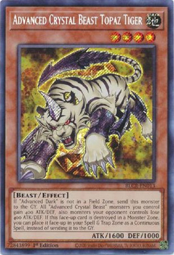 Bestia De Cristal Avanzada Tigre Topacio Secret Raro Yugioh