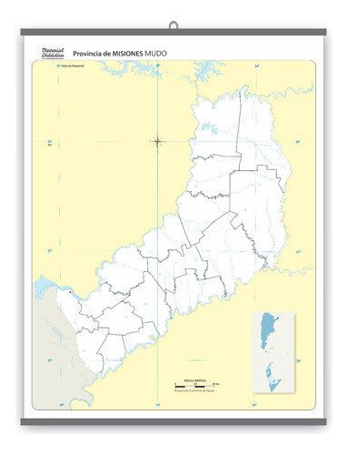 Mapa Prov. De Misiones - Pizarra - Apto Marcador 90x70cm