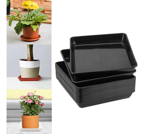 10 Uds. Platillos Para Plantas, Bandejas Para Plantas Negro