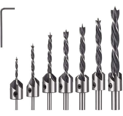  Juego De 7 Mechas 3 Puntas Para Madera 3/4/5/6/7/8/10 Mm.