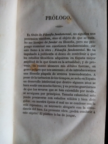 Filosofía Fundamental, Jaime Balmes. Tomo 1, Año 1851