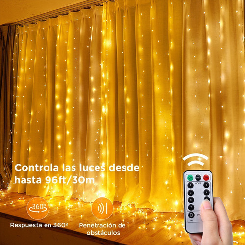Decoración De Ventana De 300 Led 3m Con 8 Modos P/navidad