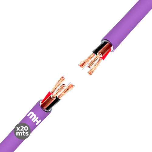 Cable Subterráneo Mh Normalizado 2x4 Mm2 X 20 Mts Cubierta Violeta
