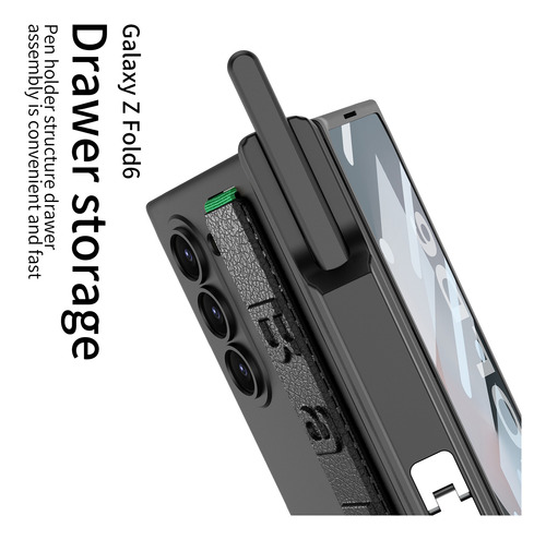 Funda Con Bisagra Magnética Para Samsung Galaxy Z Fold 6, Soporte Para Bolígrafos Con Película De Vidrio, Pliegue En Z, 6 P