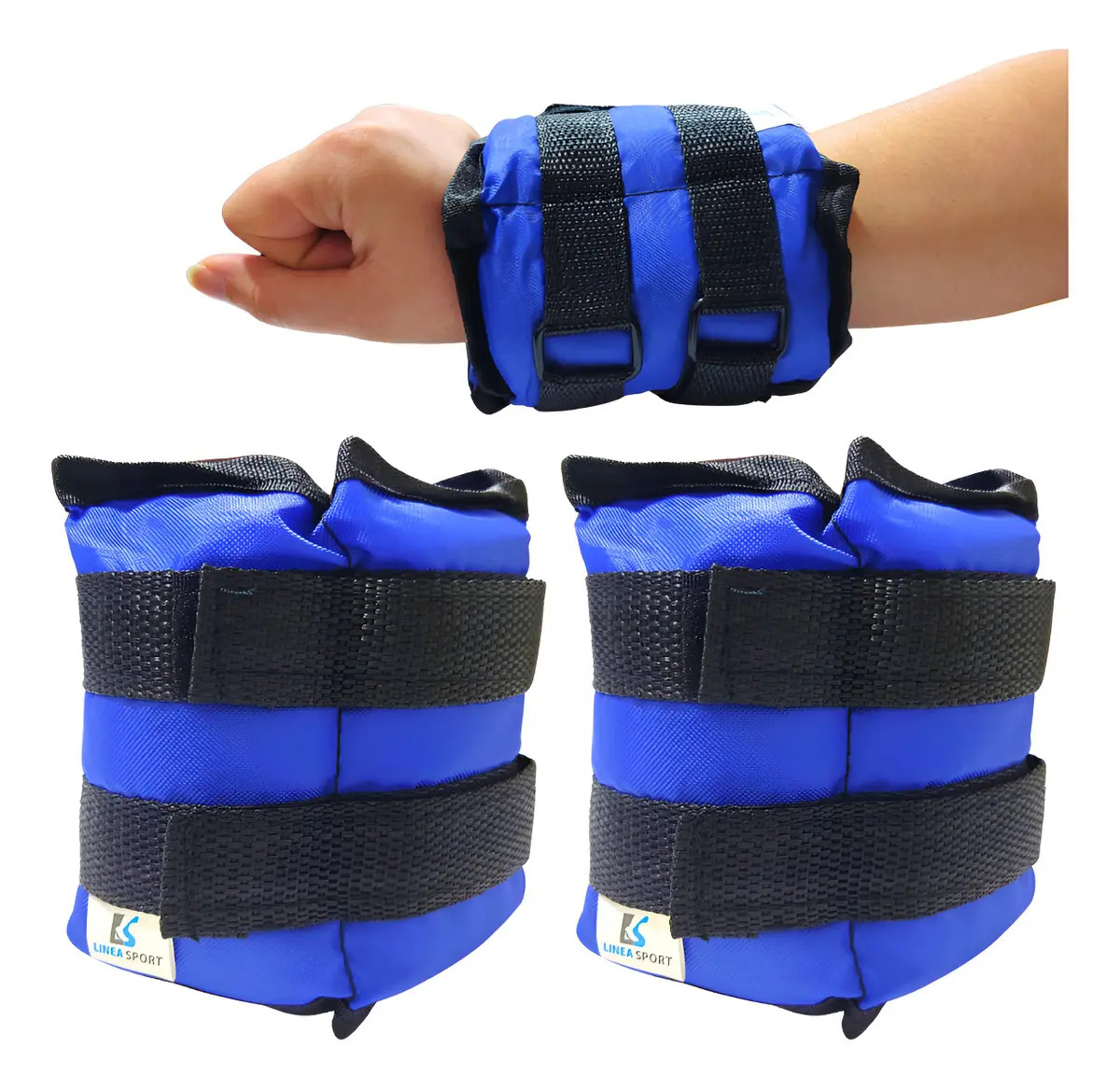Par De Pesas Tobillera Y Muñeca 1 Kg C/u (total 2kg El Par) Color Azul