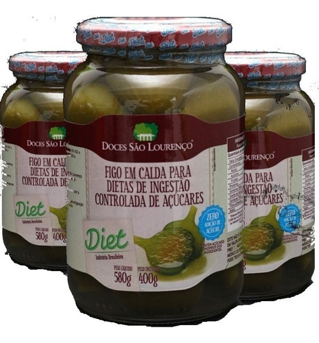 3x Figo Em Calda Diet São Lourenço 400g