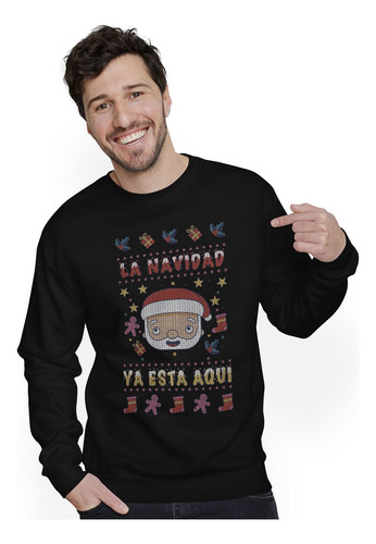 Sudadera Navidad Esta Aqui Santa Ungly Hombre Y Mujer