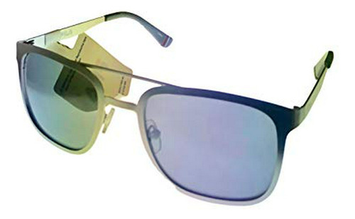 Gafas De Sol - Fila Mens Brushed Silver Metal Rectangle Sung