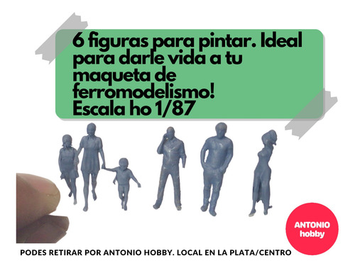 5 Figuras Ho 1/87 Para Pintar Personas Gente A Escala Tren