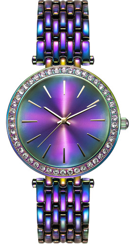 Bisley Reloj De Arco Iris Para Mujer, Brillante Chapado Irid