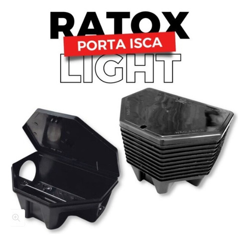 Kit 10 Porta Isca Ratoeira Com Trava Raticida Ratox Light