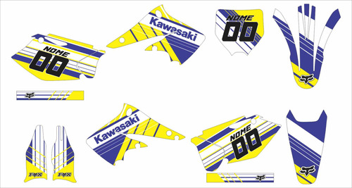 Kit Adesivos Moto Cross Trilha Kawasaki Kxf 250 2004 2005