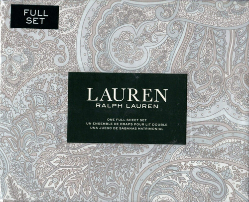 Lauren Coral Beach Paisley Gray 4 Pc Juego De .