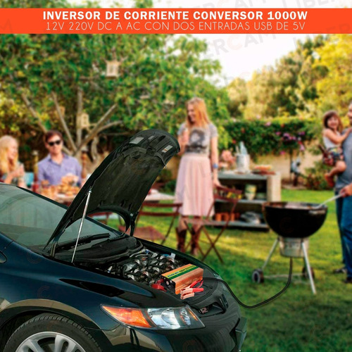 Imagen 9 de 10 de Inversor Convertidor 1000 W 12v 220v Pico 2000 W