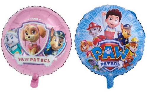 Pack 6 Globos Metalizados Paw Patrol Patrulla Canina