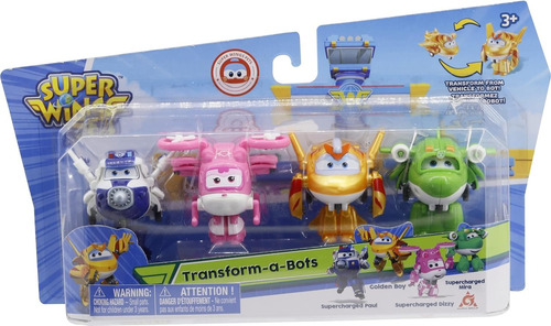 Super Wings Transform-a-bot Pack 4 Figuras Articuladas
