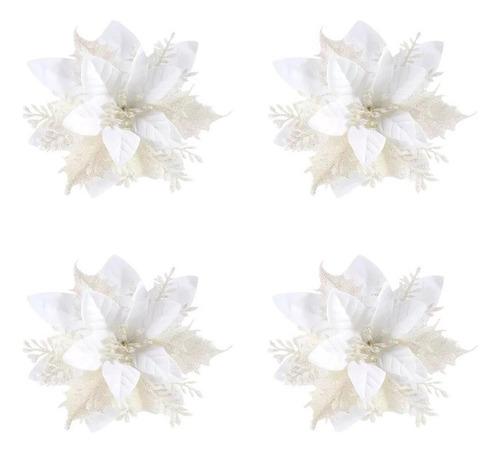 Tf Cb W 12 Piezas Flores Brillo De Árbol De Navidad