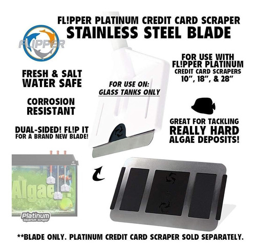 Fl! Pper Flipper Platinum Aquarium Scraper Scraper Herramien