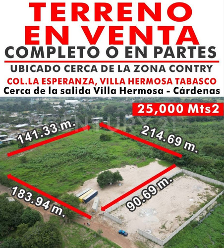 Terreno Comercial En Venta En Libramiento De Zona Country Villahermosa Tabasco