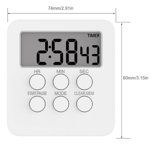 Reloj Temporizador Digital Magnético Con Alarma De Cuenta Re