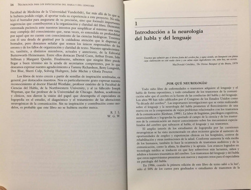 Neurología Del Habla Y Del Lenguaje. R Love. Neurociencia
