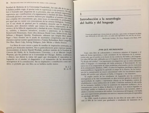 Neurología Del Habla Y Del Lenguaje. R Love. Neurociencia