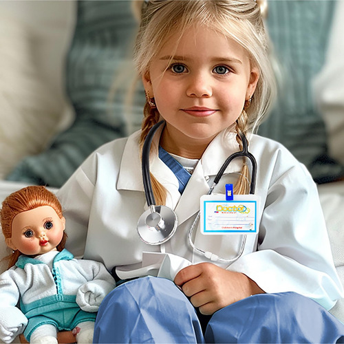 Disfraz De Doctor Riorand Para Niños Con Estetoscopio, Bata