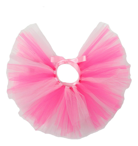 Tutu De Malla De Color Rosa Fuerte Artesanal Para Perros