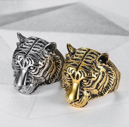 Anillo En Acero Quirúrgico Modelo Tigre Anillos Regalos Joya