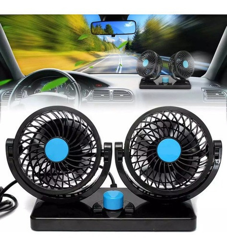 Ventilador Doble Para Auto Rotación De 360 Alta Calidad 