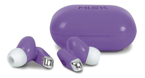 Audífonos Instraurales Misik Mh609v Morado/tws/bt/manos Libr Color Violeta