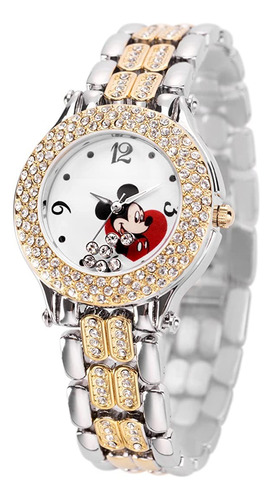 Reloj Disney Mickey Mouse Plata Pulsera Dama Correa Brazalet
