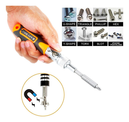 Llave Destornillador Portátil 38pc Ratchet Kit Flexible