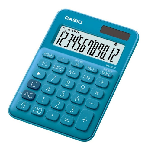 Calculadora Casio Ms 20 Verde - Solar - 12 Dígitos 