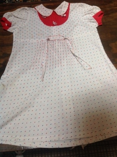 Vestido Niña Tela Con Bordados Verano Y Pechera Talle 6