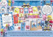 Comprar Kit Imprimible Candy Bar Miniforce Celeste 100% Editable