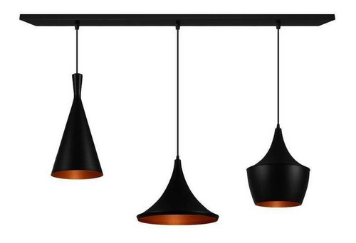 Pendentes Luminária Trio Tom Dixon Preto C/ Cobre Cor Preto com Cobre 110V/220V