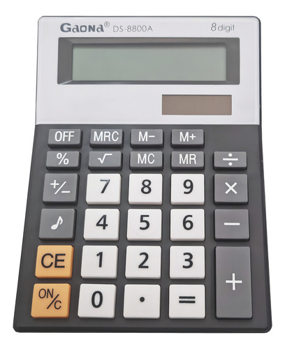 Calculadora de escritorio, pantalla, 8 dígitos, oficina, negra, color: negro