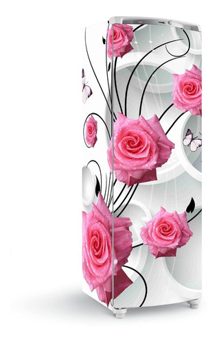 Adesivo De Geladeira Envelope Completo Flores Rosa Arabesco