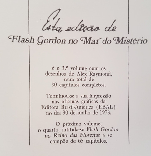 Hq Flash Gordon Mar Do Mistério Reprint 1978 Ebal Seminovo (Usado)