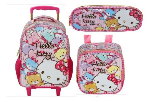 Kit Mochila Rod Lanch E Estoj Hello Kitty Tiny Bears Xeryus