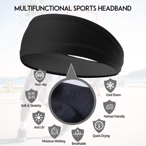 W Diadema Deportiva Antideslizante, Elástica Para El Pelo