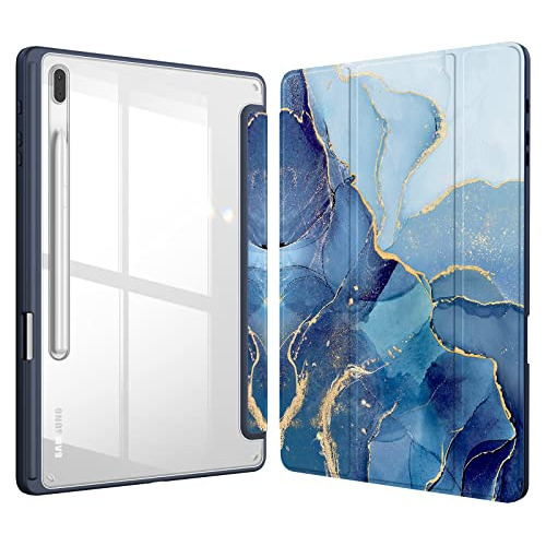 Funda Para Galaxy Tab S8 Plus/s7 Fe/s7 Plus 12.4 Marmol Azul