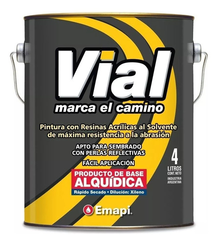 Pintura Demarcación Vial Alquidica Emapi Blanco X 4 Lts